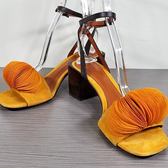 Mercedes Castillo Riza Block Heel Sandal, Tangerine, Womens Size 6.5 US / 36.5 - Picture 5 of 12